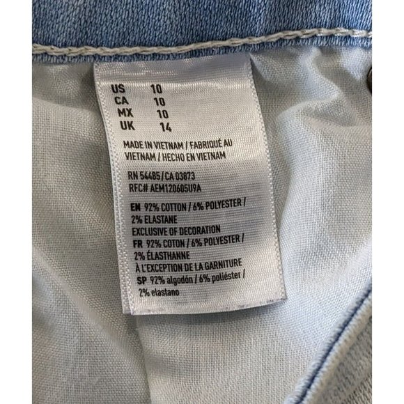 American Eagle Outfitters Super Stretch Hi-Rise Shortie AEO Denim X Shorts Sz 10 - Picture 5 of 7